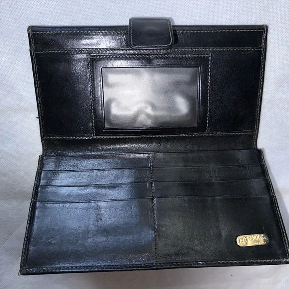 FENDI Zucca Wallet — Brown/Black — Made in Italy - Authentic Vintage ✨ - Picture 6 of 13